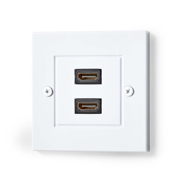 Nedis HDMI™ Vägglåda | 2x HDMI™ Female | 4K@60Hz | HDMI™ Utgång | Svart | 18 Gbps | Guldplaterad | Kuvert