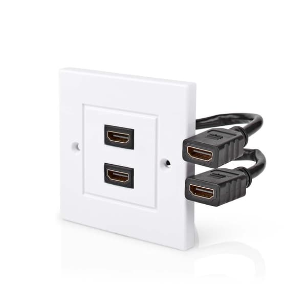 Nedis HDMI™ Vägglåda | 2x HDMI™ Female | 4K@60Hz | HDMI™ Utgång | Svart | 18 Gbps | Guldplaterad | Kuvert