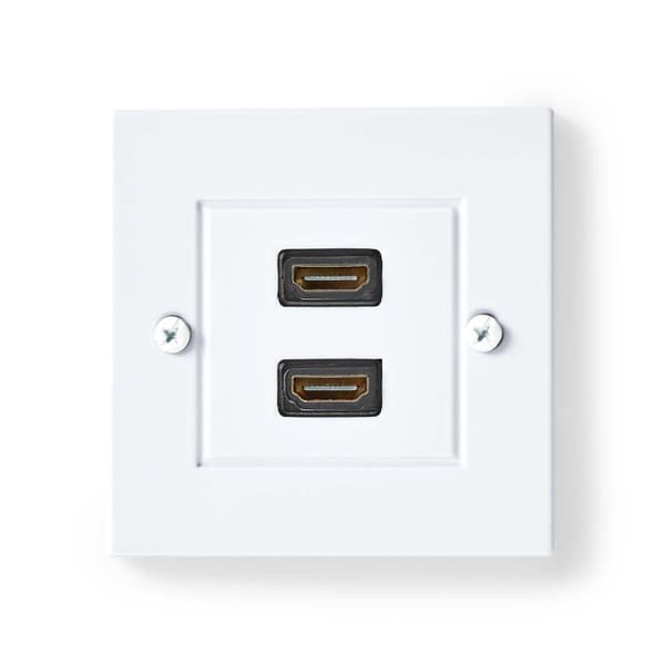 Nedis HDMI™ Vägglåda | 2x HDMI™ Female | 4K@60Hz | HDMI™ Utgång | Svart | 18 Gbps | Guldplaterad | Kuvert