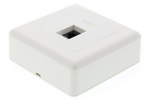 DELTACO Vægudtag udenpåliggende UTP 1XRJ45, Cat6 hvid