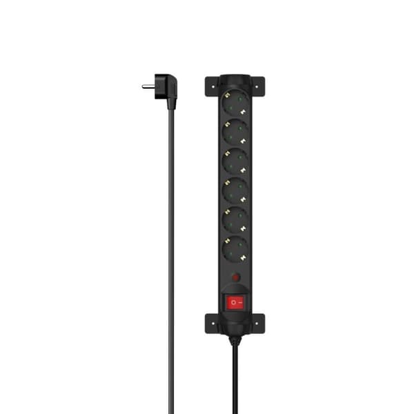 Hama Socket 6-vejs overspændingsbeskyttelse. 360&grader; Switch 1,4 M Sort