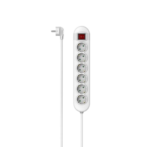 Hama Socket 6-vejs Switch Opt. Kontaktposition 1,4 M Hvid