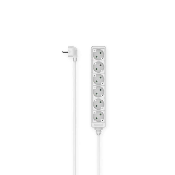 Hama Fatning 6-vejs 1,4 M Hvid