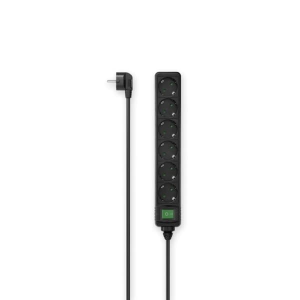 Hama Stikkontakt 6-vejs Switch 1,4 M Sort