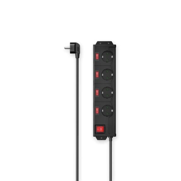 Hama Socket 4-vejs 90° Separat. Omskiftelig Vægmontering 1,4 M Bl
