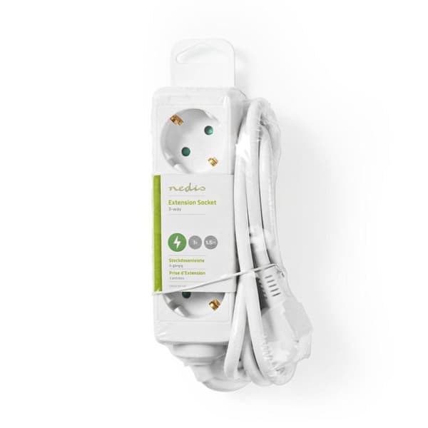 Nedis EXSO315F1WT Power Strip beskyttelseskontakt 3-vejs 1,5 M hvid