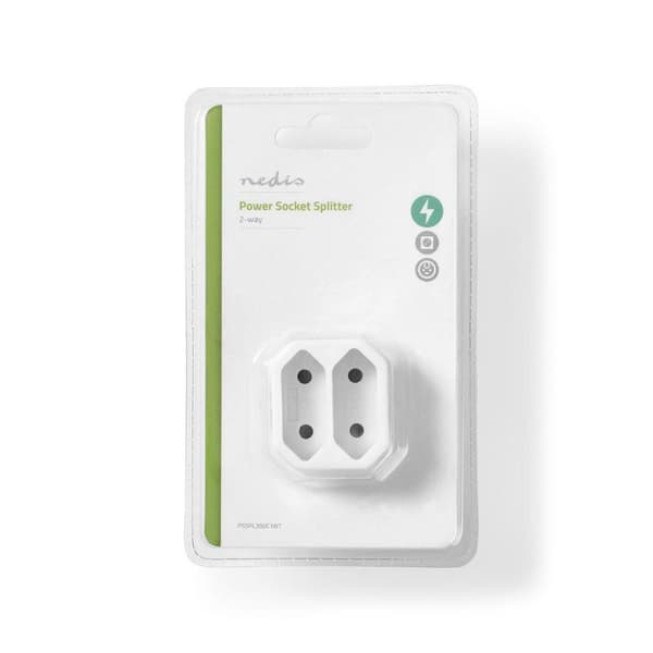 Nedis PSSPL200C1WT Socket Splitter 2-vejs Euro Socket Hvid