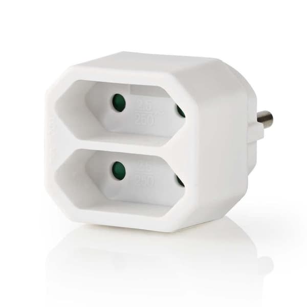 Nedis PSSPL200C1WT Socket Splitter 2-vejs Euro Socket Hvid