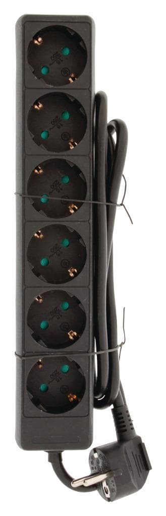 Valueline VLES615F001BL Stikkontakt 6-vejs 1,50 M Sort