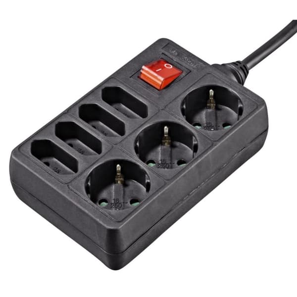 Hama Fordelingspanel 7 Stikkontakter Med Afbryder 1,4 M Sort