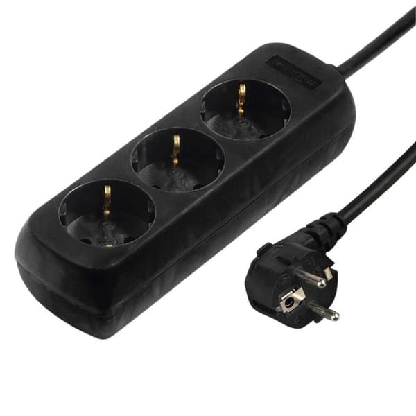 Hama Socket 3-tie musta per 10 kpl