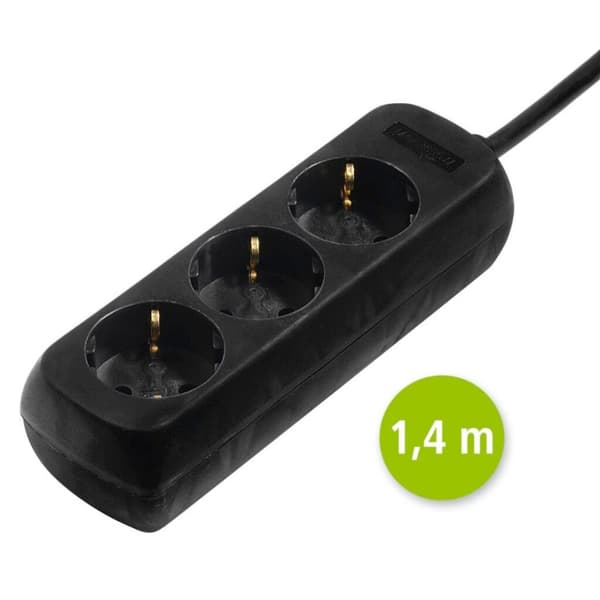 Hama Socket 3-tie musta per 10 kpl