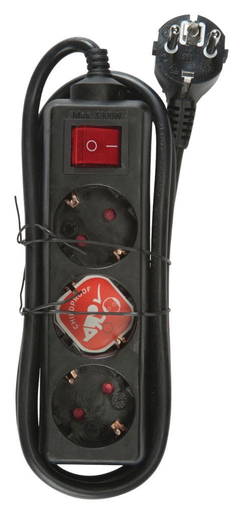 Brennenstuhl BN-1550600413 Sokkel 3-vejs 1,40 M Sort - Jordet