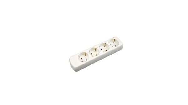 VB 41132 Bordstik 4-vejs + RA Uden ledning Hvid