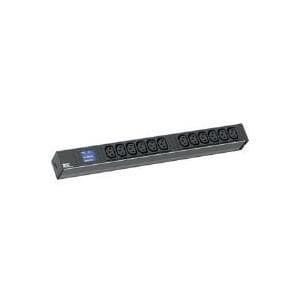 Bachmann BlueNet BN0500 - forlængerledning (rack - monteres) - AC 230 V - udgangsstik: 12 (IEC 60320 C13) - 1U - 48,3 cm (19") - 2 m - sort