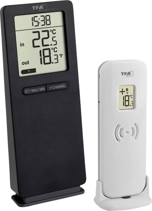 TFA 30.3071.01 sort LOGO 2.0 trådløst termometer (30.3071.01)
