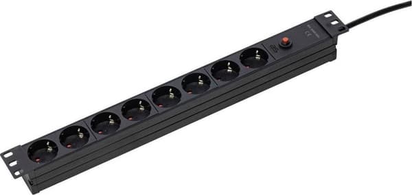 AS Schwabe 18192 strømskinne 48,30 cm (19") sort IEC-stik 1 stk (18192)