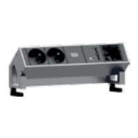 Bachmann DESK 2 - forlængerledning - indgang, indgang GST18 - udgangsstik: 4 - 20 cm - Tyskland - sort, rustfrit stål (902.428)