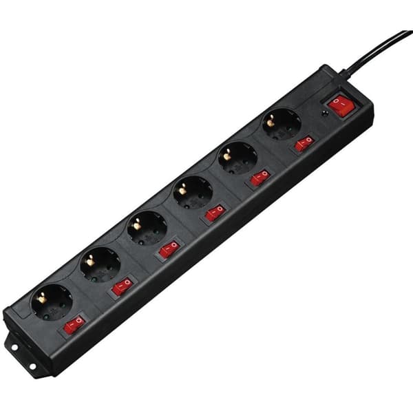 Hama 00137259 strømforlænger 1,4 m 6 AC stikkontakt(er) Indendørs Sort