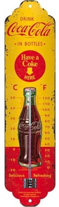 Pikkukuva 1 / 5: TFA Dostmann NOSTALGIC ART Coca Cola -lämpömittari, keltainen, punainen (12.2060.10)