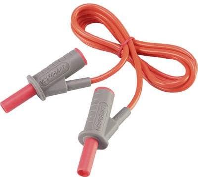 VOLTCRAFT Mycket flexibel säkerhetstestkabel [lamellplugg 4 mm - lamellplugg 4 mm] 1 m röd MSB-501 10 A (VC-8063425)