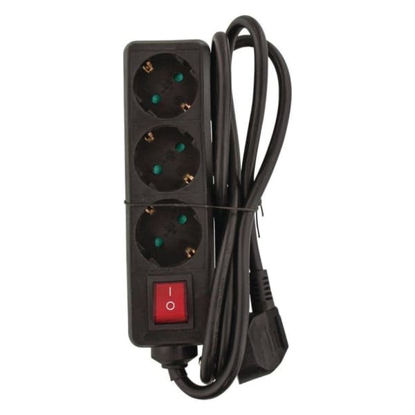 Valueline VLES315F002BL Stekkerdoos 3-Way Black