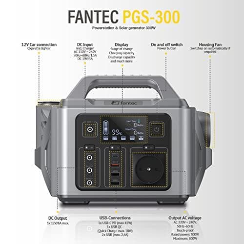 Fantec PGS-300 -voimala ja aurinkogeneraattori (2557)