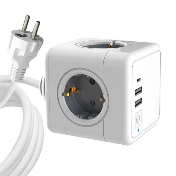 Microconnect MC-CUBE015USBC. Kabellængde: 1,5m, Antal AC-udtag: 4 AC-udtag, Understøttet placering: Indendørs. Strøm (maks.): 16 A, USB-portstrøm: 3 A