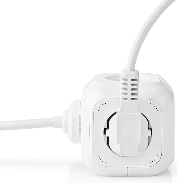Nedis forlængerstik - 4-vejs - 1,50 m - 3680 W - 16 A (EXSOC415UFWT)