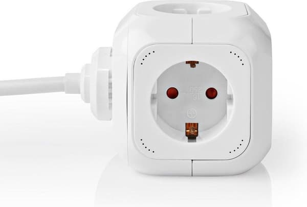 Nedis forlængerstik - 4-vejs - 1,50 m - 3680 W - 16 A (EXSOC415UFWT)