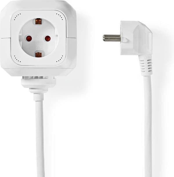 Nedis forlængerstik - 4-vejs - 1,50 m - 3680 W - 16 A (EXSOC415UFWT)