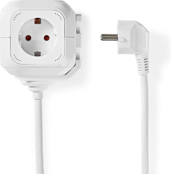 Nedis forlængerstik - 4-vejs - 1,50 m - 3680 W - 16 A (EXSOC415UFWT)