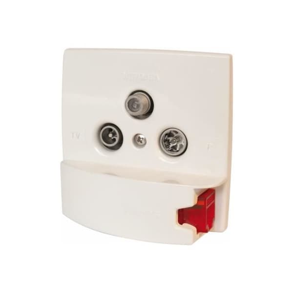 TV-TV-R-SAT + DATA RJ-45-uttag vit, RAL 9001