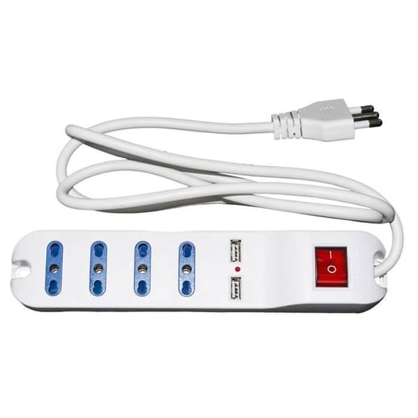 Länktillbehör LKMP04USB, inomhus, 1,5 m, 4 AC-uttag, vit, akrylonitril-butadien-styren (ABS), 16 A