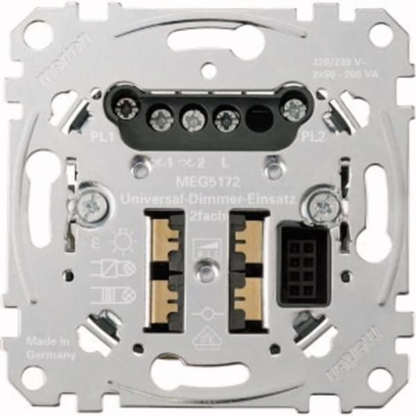 Merten Dimmer Dimmer Integrated Metallic - Dimmers (Dimmer, Integrated, Metallic, 220-230 V, 50-60 Hz,