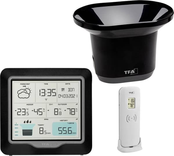 TFA Dostmann RAIN PRO 35.1160.01 - Trådløs vejrstation - Vejrudsigt for 12 til 24 timer