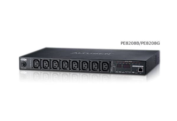 ATEN PE8208G - Strømfordelingsenhed (rack - monteres) - AC 100-240 V - 3840 Watt - Ethernet 10/100 - 8 udgangsstik - 1U (PE8208)