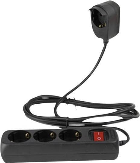 REV strømskinne 3-+1 gange 5m + afbryder sort (0012395514 SW)