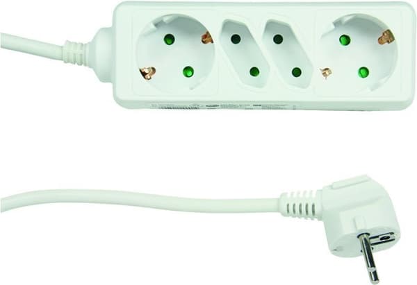 REV® bordstik, 2+2-vejs hvid (00129001)