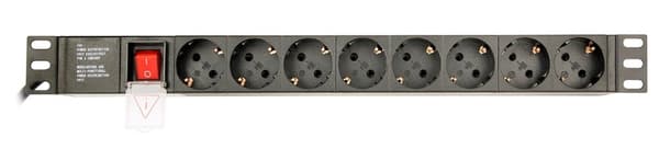 EnerGenie EG-PDU-014 Rack Power Distribution Unit (8 Schuko-stik, 1U, 16A, Schuko-stik, 3m, sort Sort