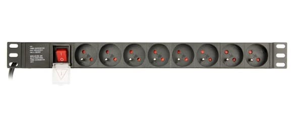 Gembird EG-PDU-014-FC14 strømfordelingsenhed (PDU) 8 stikkontakter 1U sort