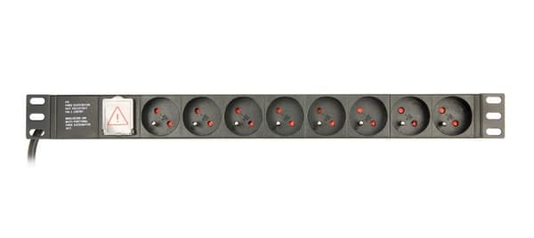 Gembird EG-PDU-014-FC14 strømfordelingsenhed (PDU) 8 stikkontakter 1U sort Sort