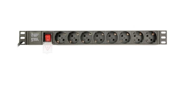 Gembird EG-PDU-014-C14 strømfordelingsenhed (PDU) 8 stikkontakter 1U sort