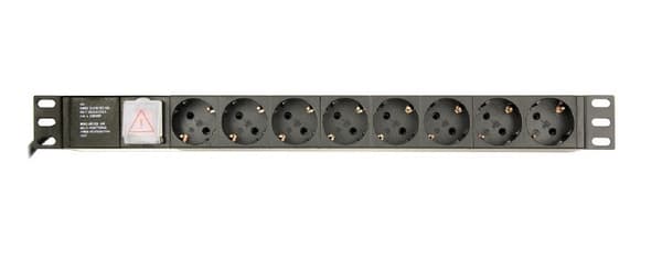 Gembird EG-PDU-014-C14 strømfordelingsenhed (PDU) 8 stikkontakter 1U sort Sort