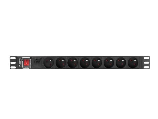 LANBERG POWER STRIP PDU RACK 19" (1U, 16A, 7X Shuko, 2m)