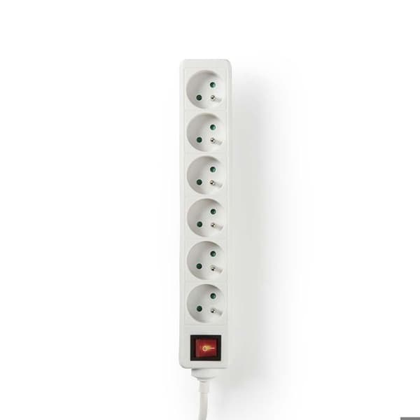 Förlängningsuttag - NEDIS - EXSO615E2WT - 6 vägar - 1,50 m - 3680 W - 16 A