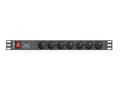 Miniatyrbillede 2 af 4: LANBERG PDU RACK POWER STRIP (1U,10A,7X 230V,2M)