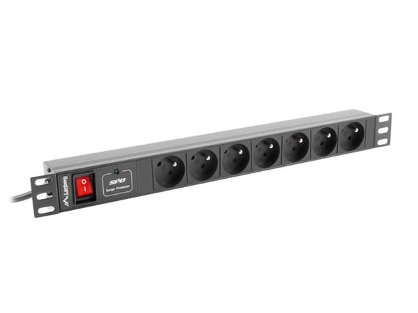 LANBERG PDU RACK POWER STRIP (1U,10A,7X 230V,2M)