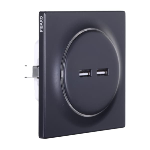 Fibaro FGWU-021-8 pistorasia 2x USB musta