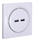 Pikkukuva 1 / 3: Fibaro Walli N pistorasia 2x USB Valkoinen